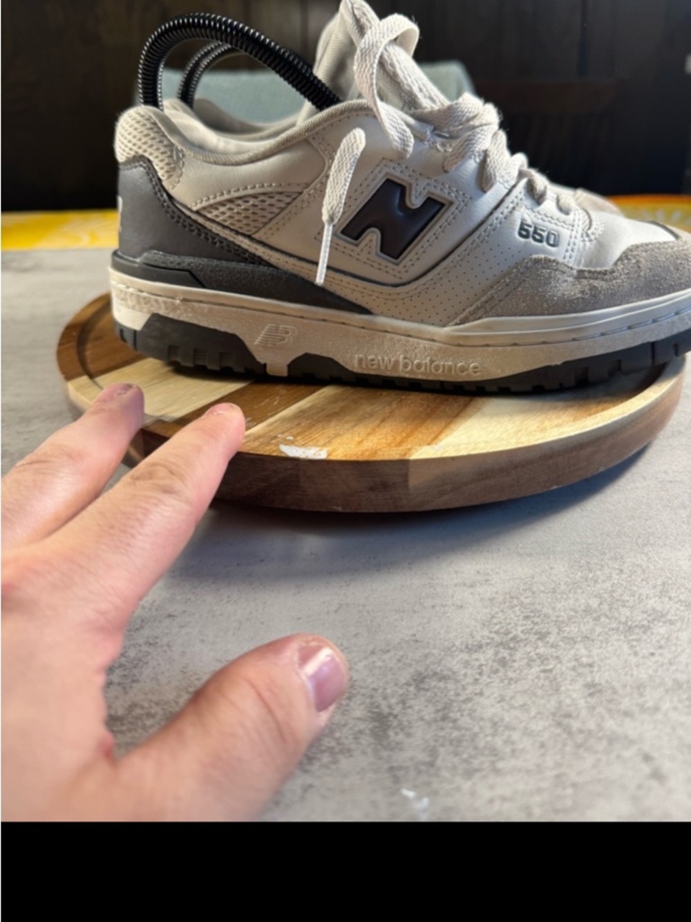 New Balance 550 Retro Low-Top Sneaker in Off-White & Gray.  
M7/womens 8.5